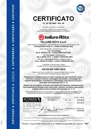 Tellure Rota - certificato ISO 14001