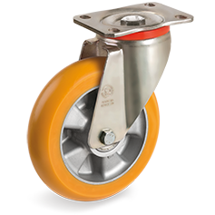 SERIES 65ER: TR polyurethane wheels with ergonomic round profile, aluminium centre