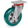 Ruote in poliuretano TR-ROLL, nucleo in alluminio, supporto fisso EP