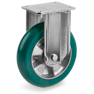 "TR Roll" polyurethane wheels with ergonomic round profile, aluminium centre, fixed extra-heavy duty bracket (EP)