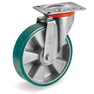 TR-ROLL polyurethane wheels, aluminium centre, swivel top plate bracket type NL