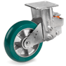 TR-ROLL polyurethane wheels with ergonomic round profile, aluminium centre, fixed bracket EES MHD