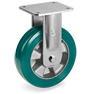 Ruote in poliuretano TR-ROLL, nucleo in alluminio, supporto fisso EE MHD
