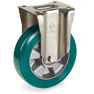 Ruote in poliuretano TR-ROLL, nucleo in alluminio, supporto fisso P