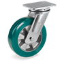 Ruote in poliuretano TR-ROLL, nucleo in alluminio, supporto rotante piastra EE MHD
