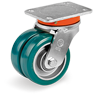 Ruote in poliuretano TR-ROLL, nucleo in alluminio, supporto rotante piastra EEG MHD