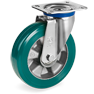 Ruote in poliuretano TR-ROLL, nucleo in alluminio, supporto rotante piastra M