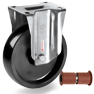Ruote monolitiche in resina termoindurente, supporto fisso NLX con assaleria PTFE