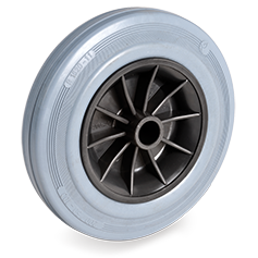 Non-marking rubber wheels, polypropylene centre