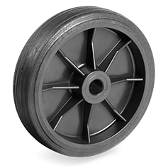 Injection moulded TPR rubber wheels, polypropylene centre