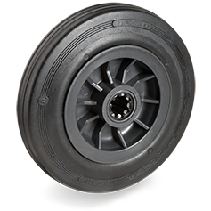 Standard rubber wheels, polypropylene centre