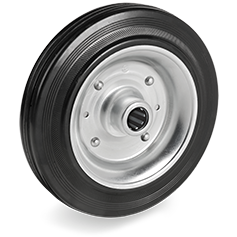 Standard rubber wheels, pressed steel discs