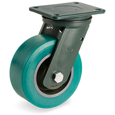 TR-Roll Polyurethane wheels, cast iron centre, swivel top plate bracket EE HD