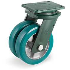 TR-ROLL polyurethane wheels, aluminium centre, swivel top plate bracket EEG HD