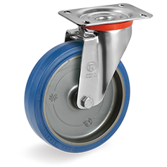 Sigma Elastic rubber wheels, polyamide 6 centre, swivel top plate bracket type NL