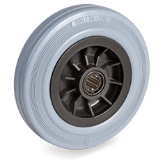 Non-marking rubber wheels, polypropylene centre