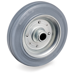 Non-marking rubber wheels, pressed steel discs