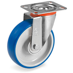 Thermoplastic polyurethane wheels, polyamide 6 centre,  swivel top plate bracket NL