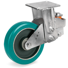 TR-ROLL polyurethane wheels, cast iron centre, fixed sprung loaded bracket EES MHD