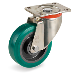  "TR Roll" polyurethane wheels, polyamide 6 centre, swivel bracket type P