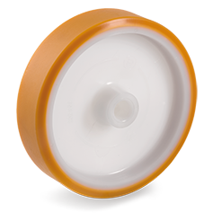 "TR" polyurethane wheels, polyamide centre