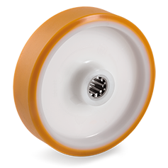 "TR" polyurethane wheels, polyamide centre