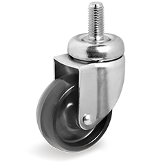 Polyamide 6 wheels, swivel bracket with stem