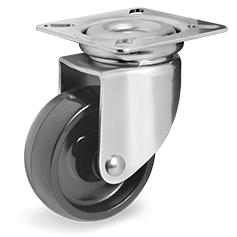 Polyamide 6 wheels, swivel top plate bracket