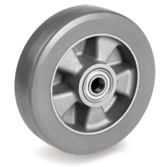 ESD "TR Roll" polyurethane wheels, electrical resistance <10^9 Ohm, aluminium centre