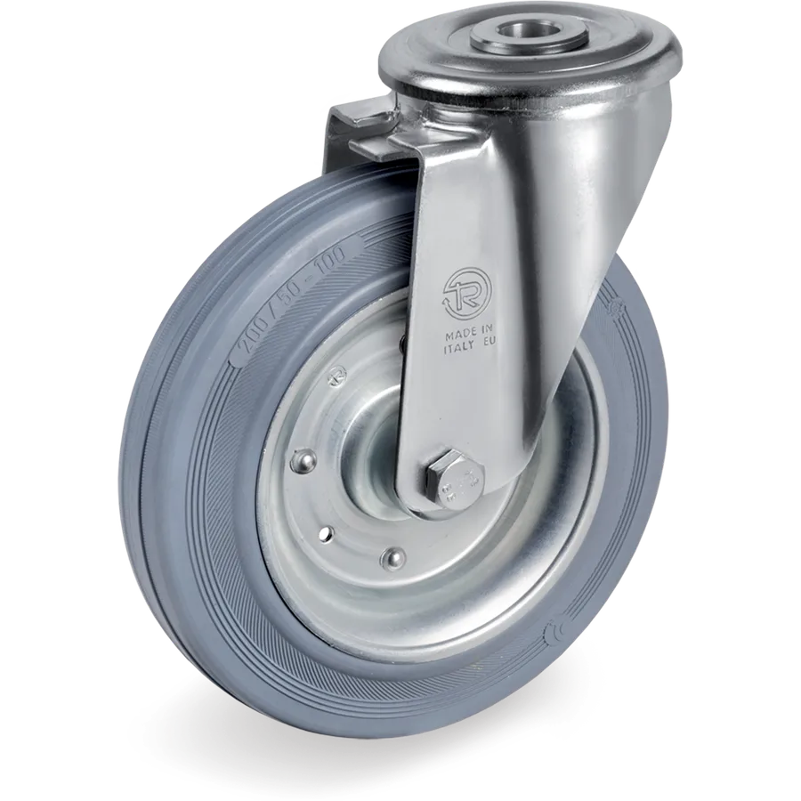 Tellure Rôta 237910 – Rueda giratoria de goma Ø160×40 mm