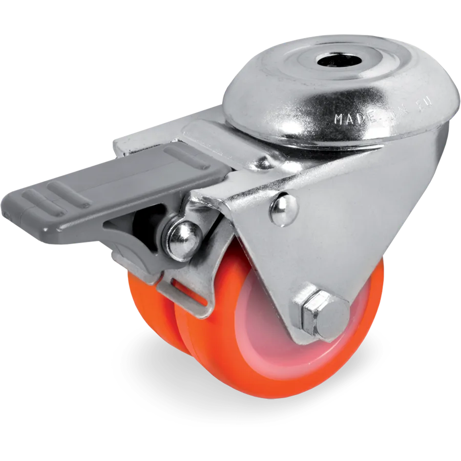 Tellure Rôta 367202 – Rueda giratoria de poliuretano termoplástico Ø50 mm con freno