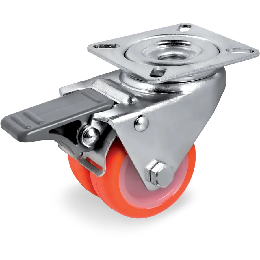 Tellure Rôta 368202 – Rueda giratoria de poliuretano termoplástico Ø50 mm con freno