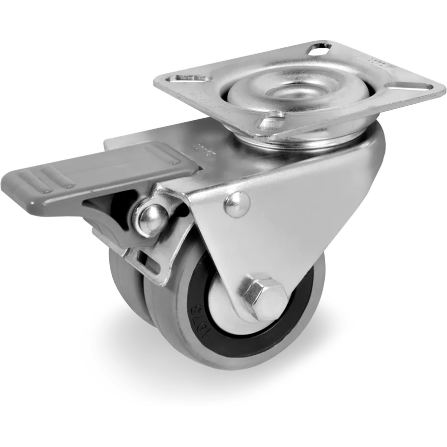 Tellure Rôta 378201 – Rubber swivel castor Ø50 mm with brake