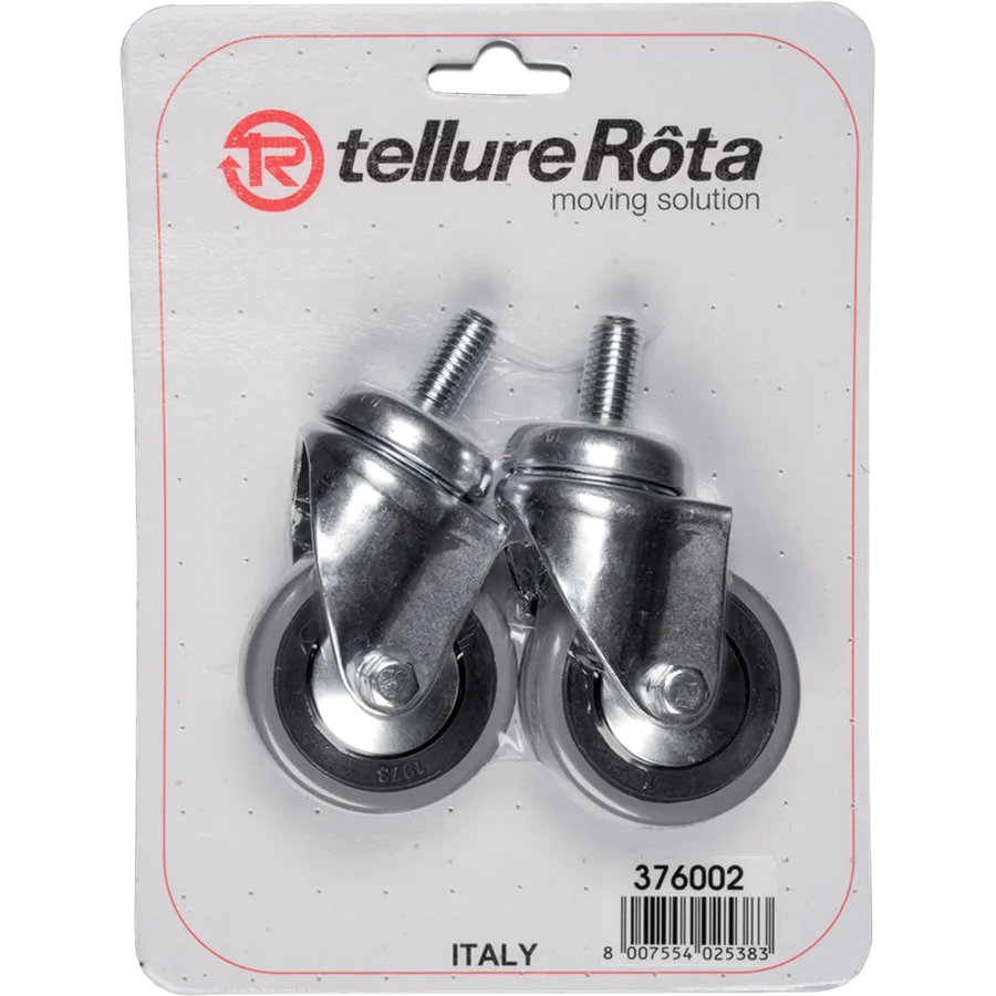 Tellure Rôta 376002 – Rubber swivel castor Ø60×24 mm