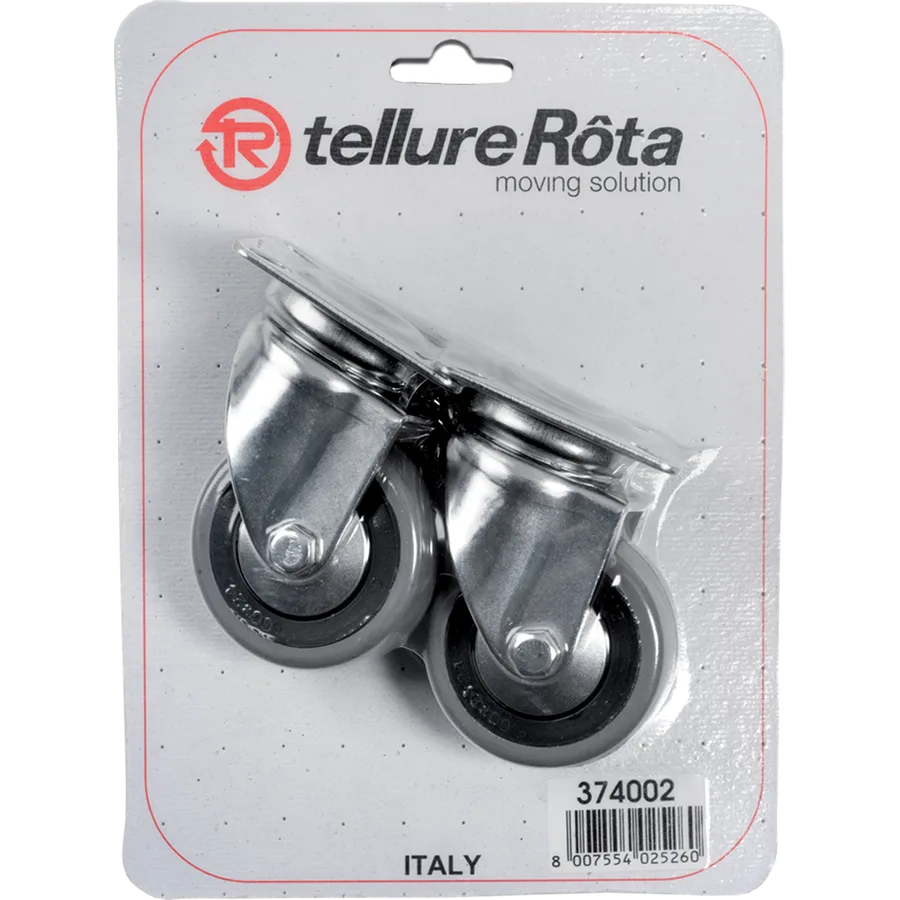 Tellure Rôta 376001 – Rubber swivel castor Ø50×18 mm