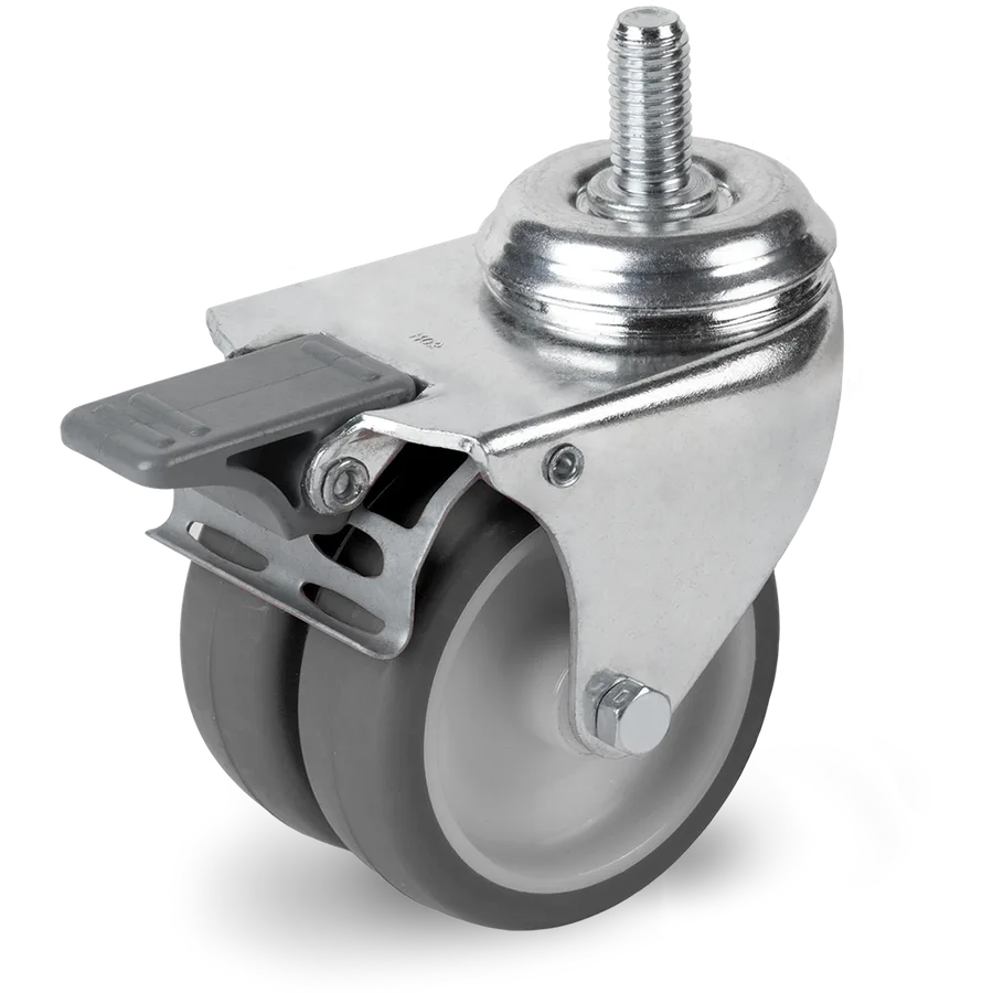 Tellure Rôta 389414 – Rueda giratoria de goma termoplástica Ø75 mm con freno