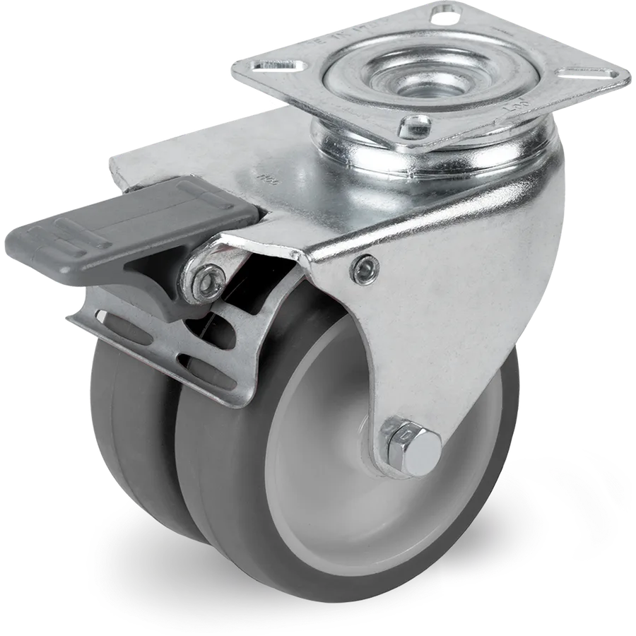 Tellure Rôta 388402 – Thermoplastic rubber swivel castor Ø50 mm with brake