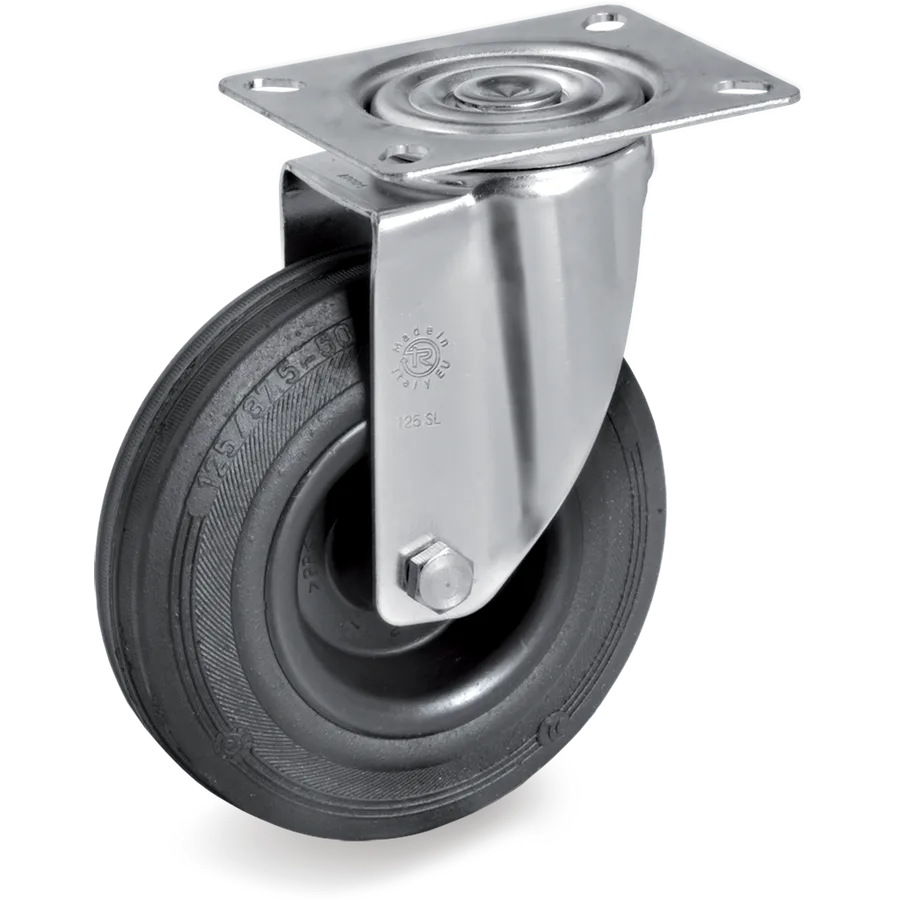 Tellure Rôta 525801 – Rueda giratoria de goma Ø80×25 mm