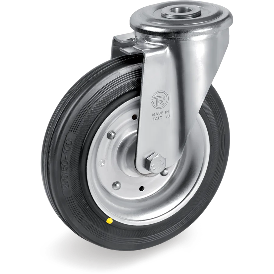 Tellure Rôta 537901AS – Rueda giratoria de goma conductiva Ø80×25 mm