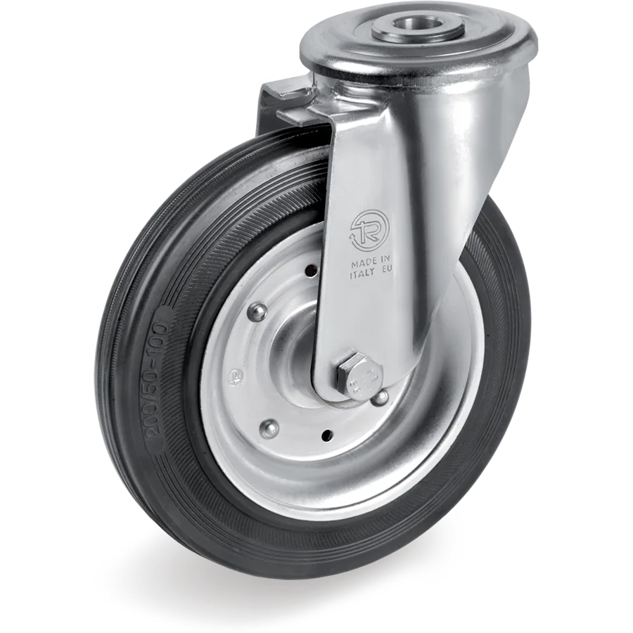 Tellure Rôta 537703 – Rueda giratoria de goma Ø125×37.5 mm