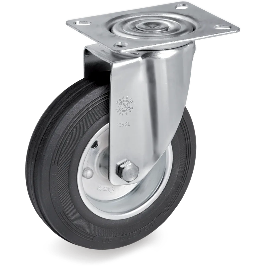 Tellure Rôta 535803 – Rueda giratoria de goma Ø125×37.5 mm