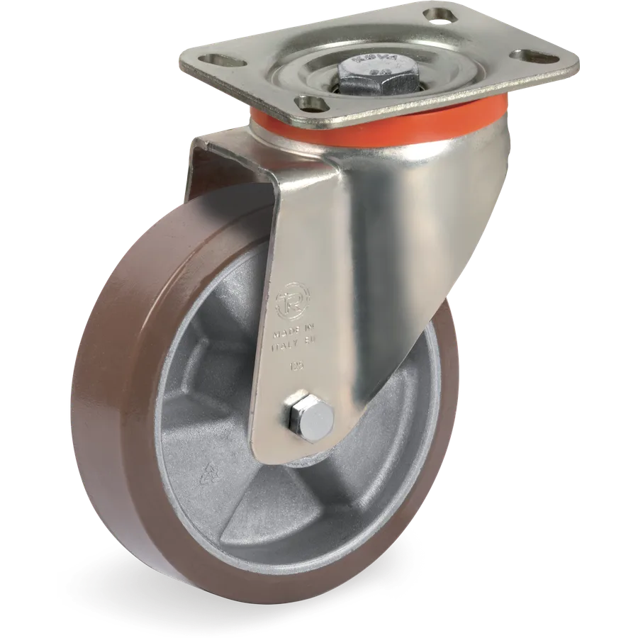 Tellure Rôta 587603 – Rueda giratoria de poliuretano TR-PowerHigh Ø125×35 mm