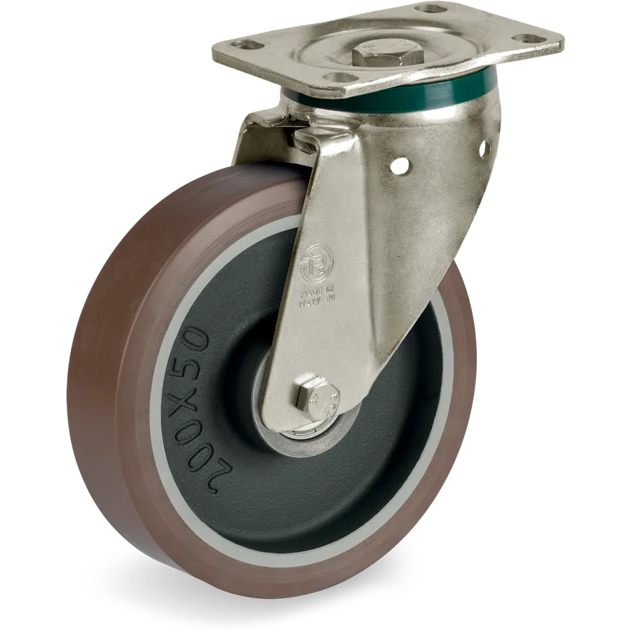 Tellure Rôta 585006 – Rueda giratoria de poliuretano TR-PowerHigh Ø200×50 mm