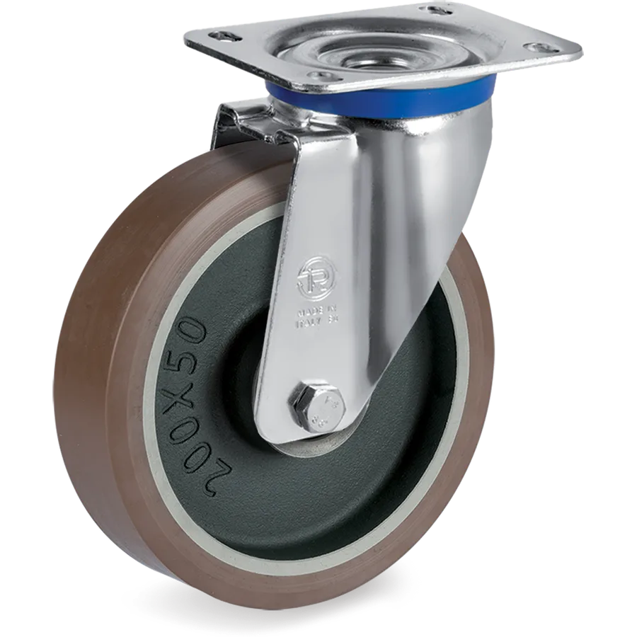 Tellure Rôta 584954 – Rueda giratoria de poliuretano TR-PowerHigh Ø150×50 mm