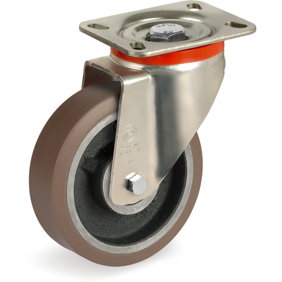 Tellure Rôta 585852 – Rueda giratoria de poliuretano TR-PowerHigh Ø100×38 mm