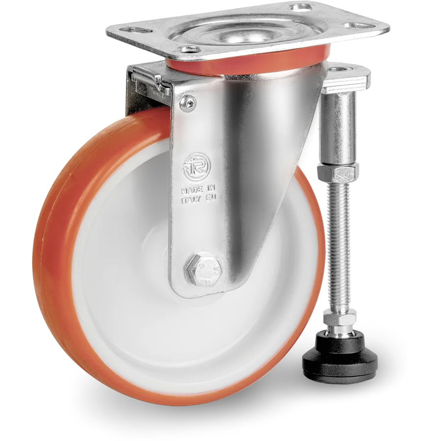Tellure Rôta 603803 – Thermoplastic polyurethane swivel castor Ø125×35 mm with brake