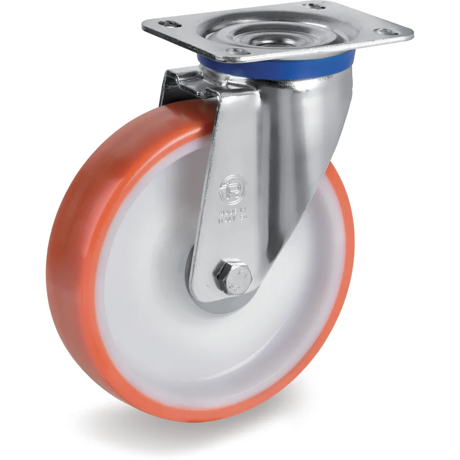 Tellure Rôta 608411 – Rueda giratoria de poliuretano termoplástico Ø150×45 mm
