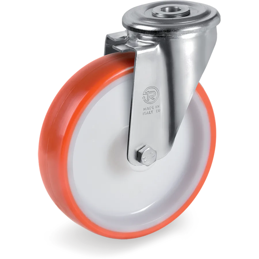 Tellure Rôta 607801 – Rueda giratoria de poliuretano termoplástico Ø80×30 mm