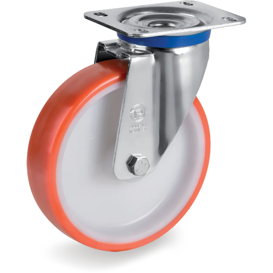 Tellure Rôta 604706 – Rueda giratoria de poliuretano termoplástico Ø200×50 mm
