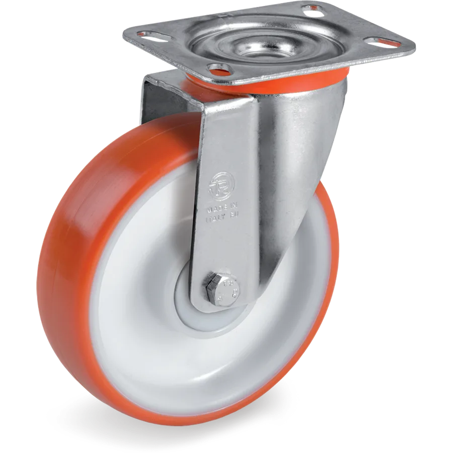 Tellure Rôta 604736 – Rueda giratoria de poliuretano termoplástico Ø200×50 mm